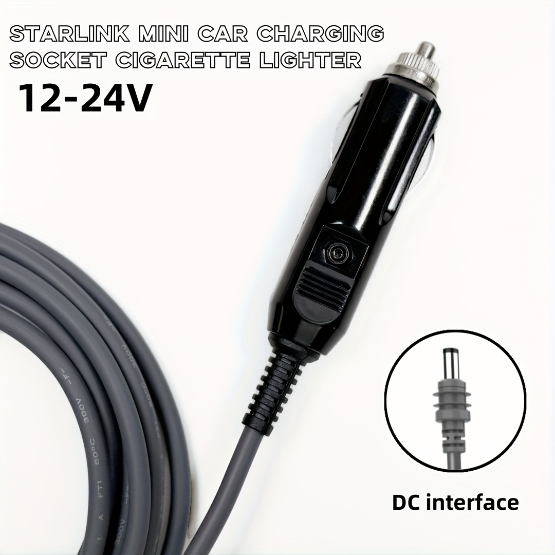 Câble d'alimentation compatible avec les accessoires Starlink Mini, 12-24V 60W, câble de puissance DC Starlink Mini, compatible avec les accessoires Starlink Mini, 18AWG, options de longueur 2m/3m/5m, noir et gris.