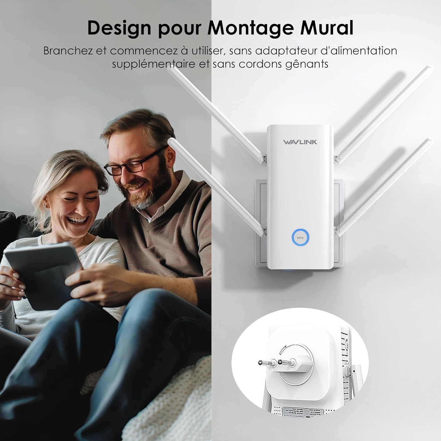 WAVLINK AX3000 WiFi 6 Répéteur Double Bande 3000 Mbps – Amplificateur WiFi avec Port Gigabit, 4 Antennes 5 dBi, Modes Répéteur/AP/Routeur/Mesh – Image 8