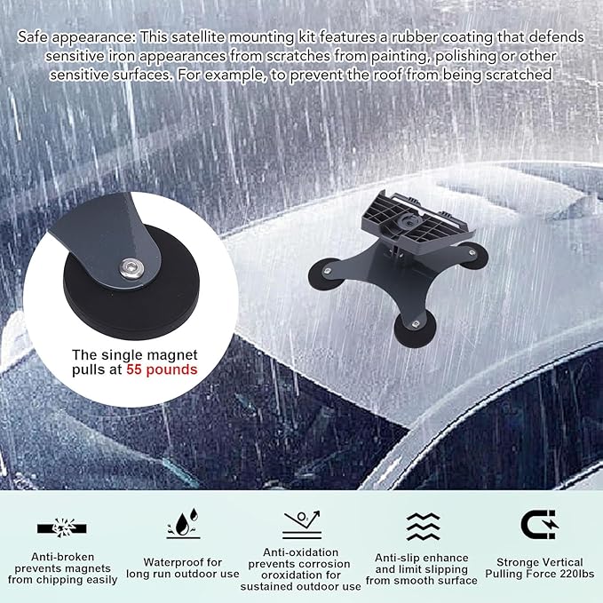 Support de Toit Starlink Gen 3 – Kit de Montage Magnétique pour Voiture et Installation Internet Satellite – Image 8